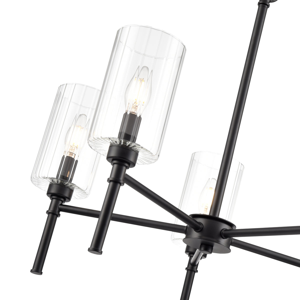 22'' Chastine Matte Black 5 Light Chandelier