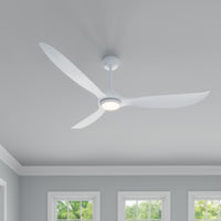 Wynleaf 72'' 3 Blades Matte White Led indoor & Outdoor DC Ceiling Fan With Wall Control