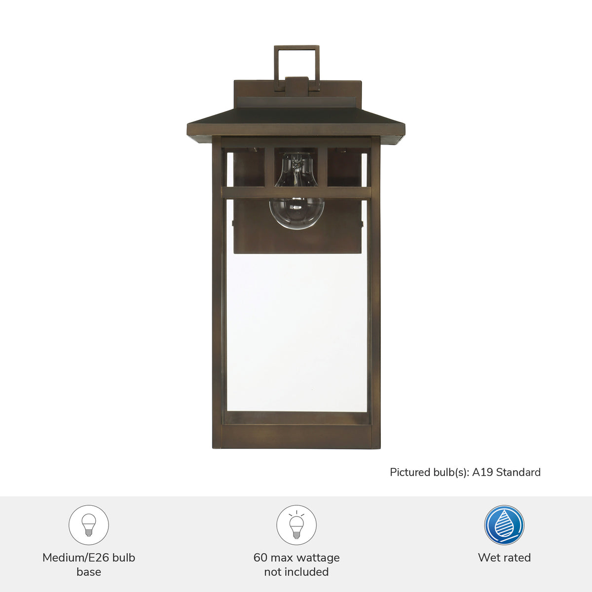 Yancy House 17-inch 1-light Matte Bronze Outdoor Wall Light with Clear Glass