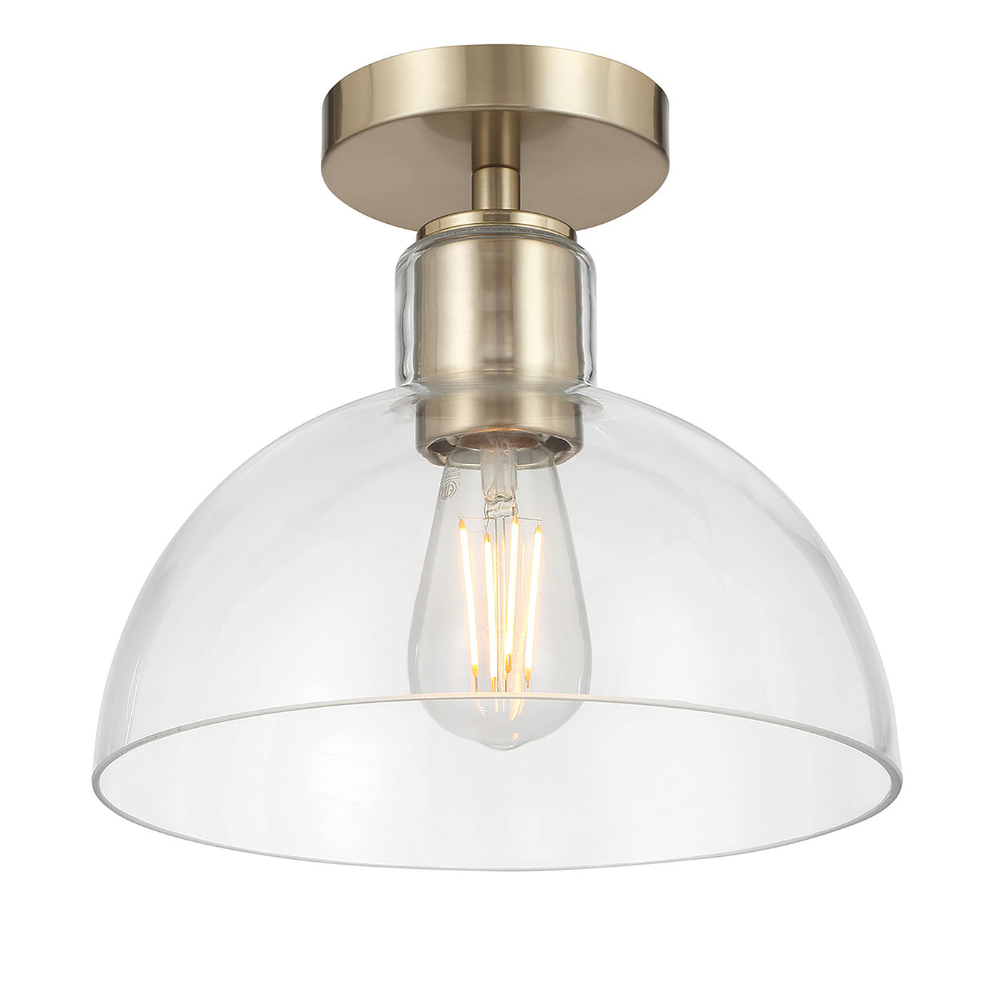 9'' Knightsdale Modern GoldClear 1 Light Semi-Flush Mount