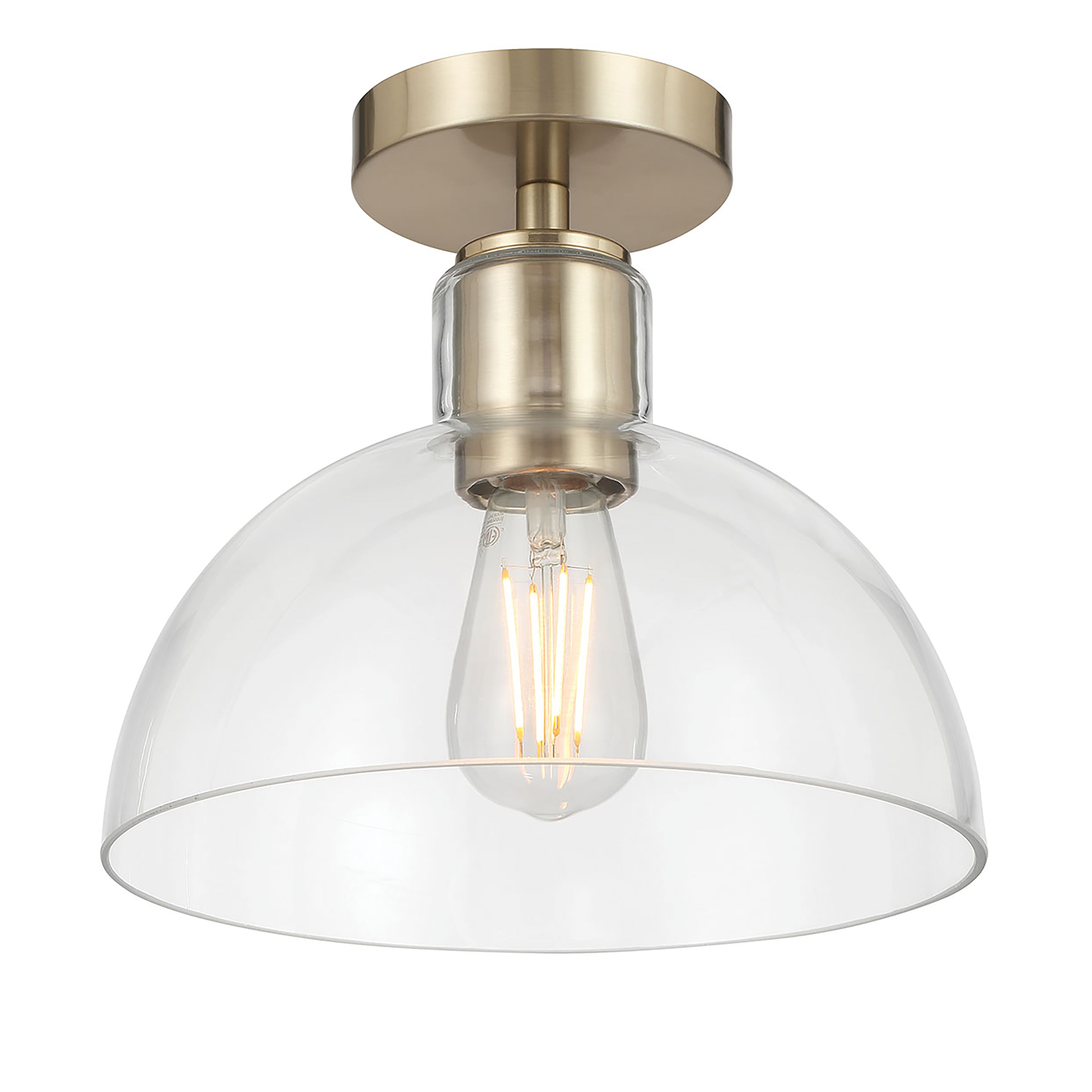 9'' Knightsdale Modern GoldClear 1 Light Semi-Flush Mount