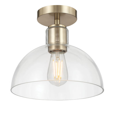 9'' Knightsdale Modern GoldClear 1 Light Semi-Flush Mount