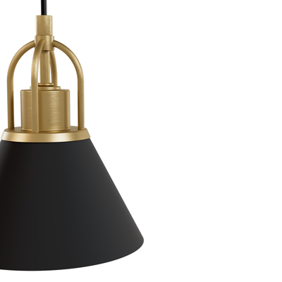 Carrington Isle 31.25-inch 3-light Luxe Gold and Flat Matte Black Linear Pendant Cluster with Flat Matte Black Metal Shade