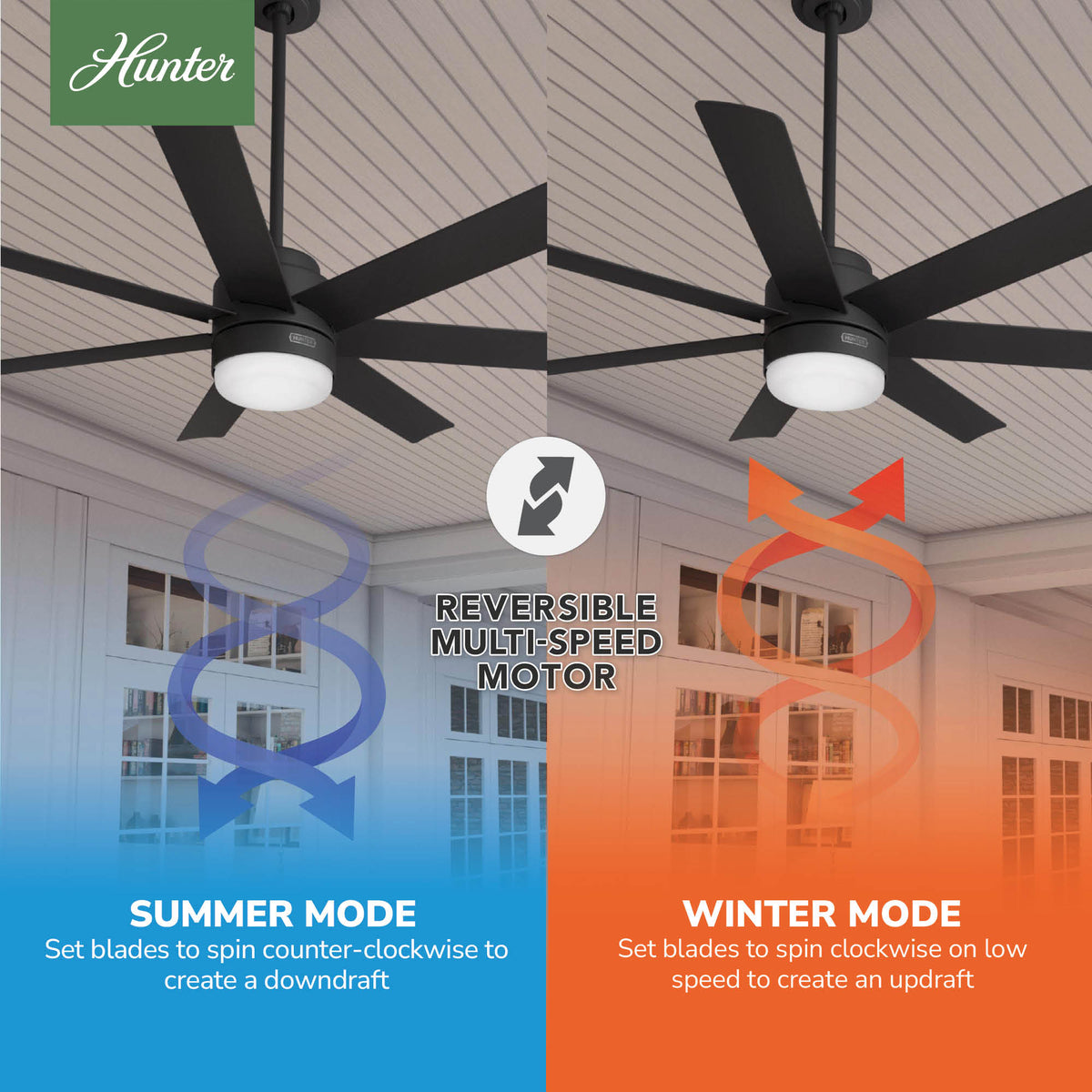52 inch Brazos ENERGY STAR® Matte Black Damp Rated Ceiling Fan with LED Light Kit and Handheld Remote