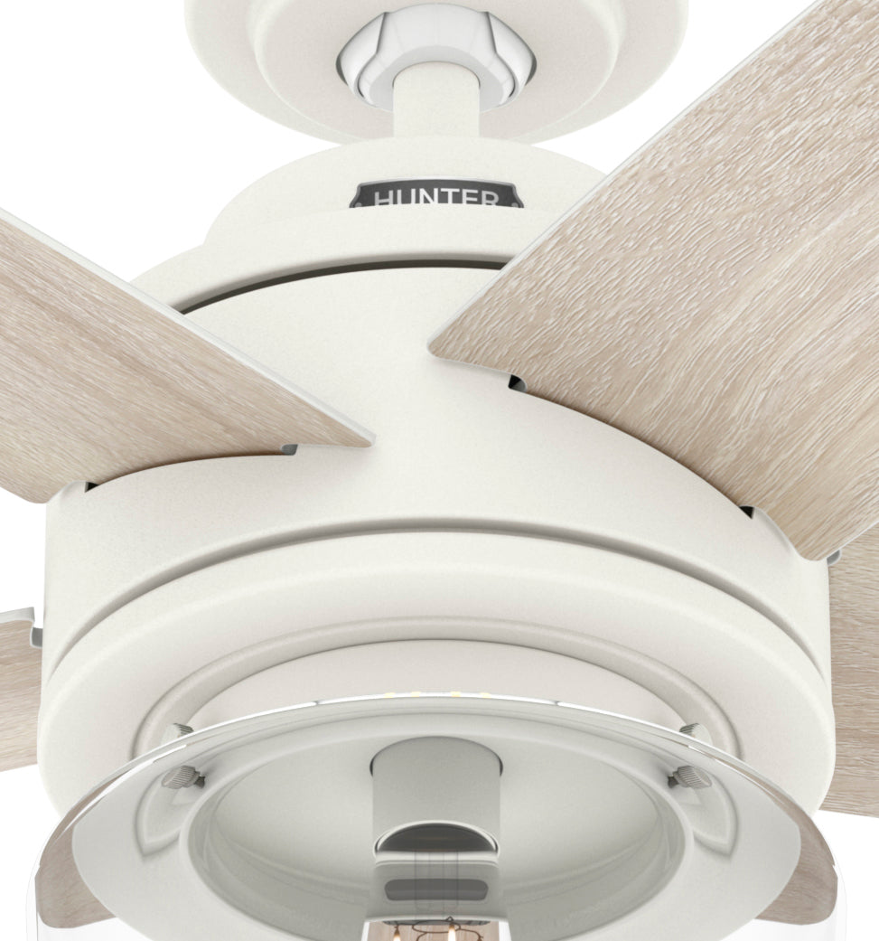 44 inch Margo Textured White Ceiling Fan with LED Light Kit and Handheld Remote