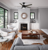 52 inch Burroughs Matte Black Ceiling Fan with LED Light Kit and Handheld Remote