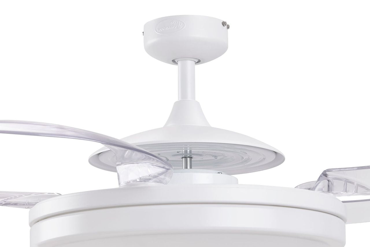 EVO2 48 Inch 3 Light White Fan with Retractable Blades