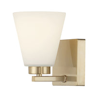 6.75-inch Strayhan Modern Gold 1-Light White Frosted Glass Wall Sconce