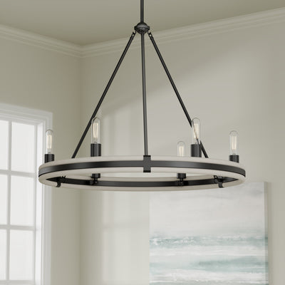 25.5'' Rovessa Matte Black 6 Light Chandelier
