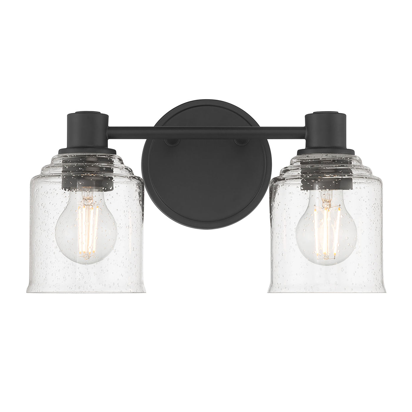 14'' Vessair Matte Black 2 Light Bath Vanity