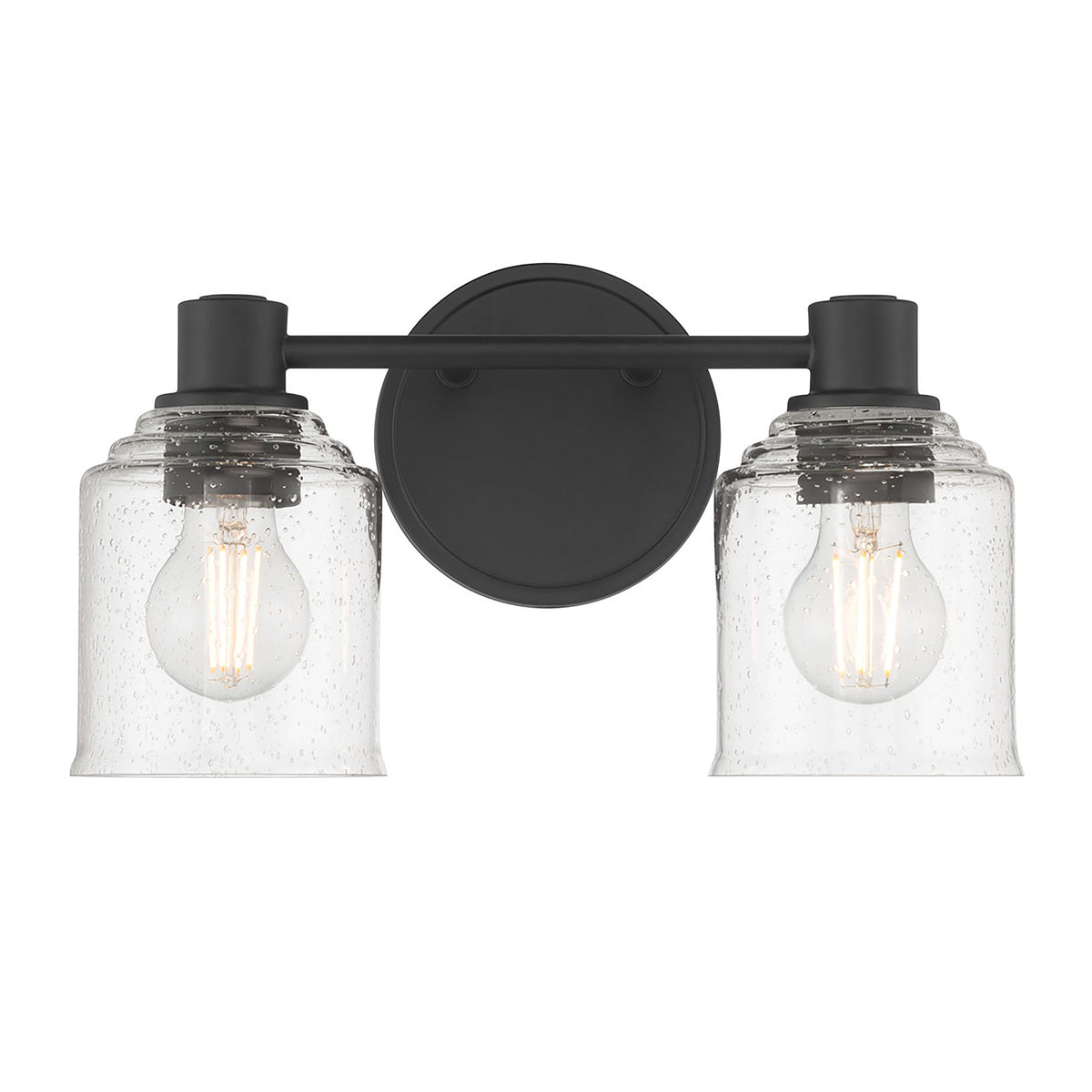 14'' Vessair Matte Black 2 Light Bath Vanity