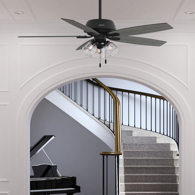 60 inch Dondra ENERGY STAR® Matte Black Ceiling Fan with LED Light Kit and Pull Chain