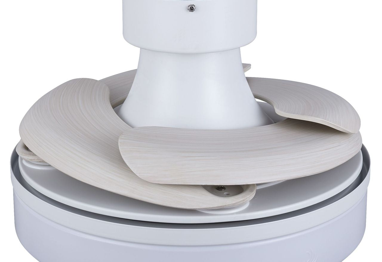 36 Inch Matte White Retractable Blade Ceiling Fan