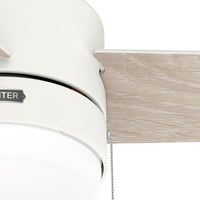 52 inch Brunner Matte White Low Profile Ceiling Fan with LED Light Kit and Pull Chain