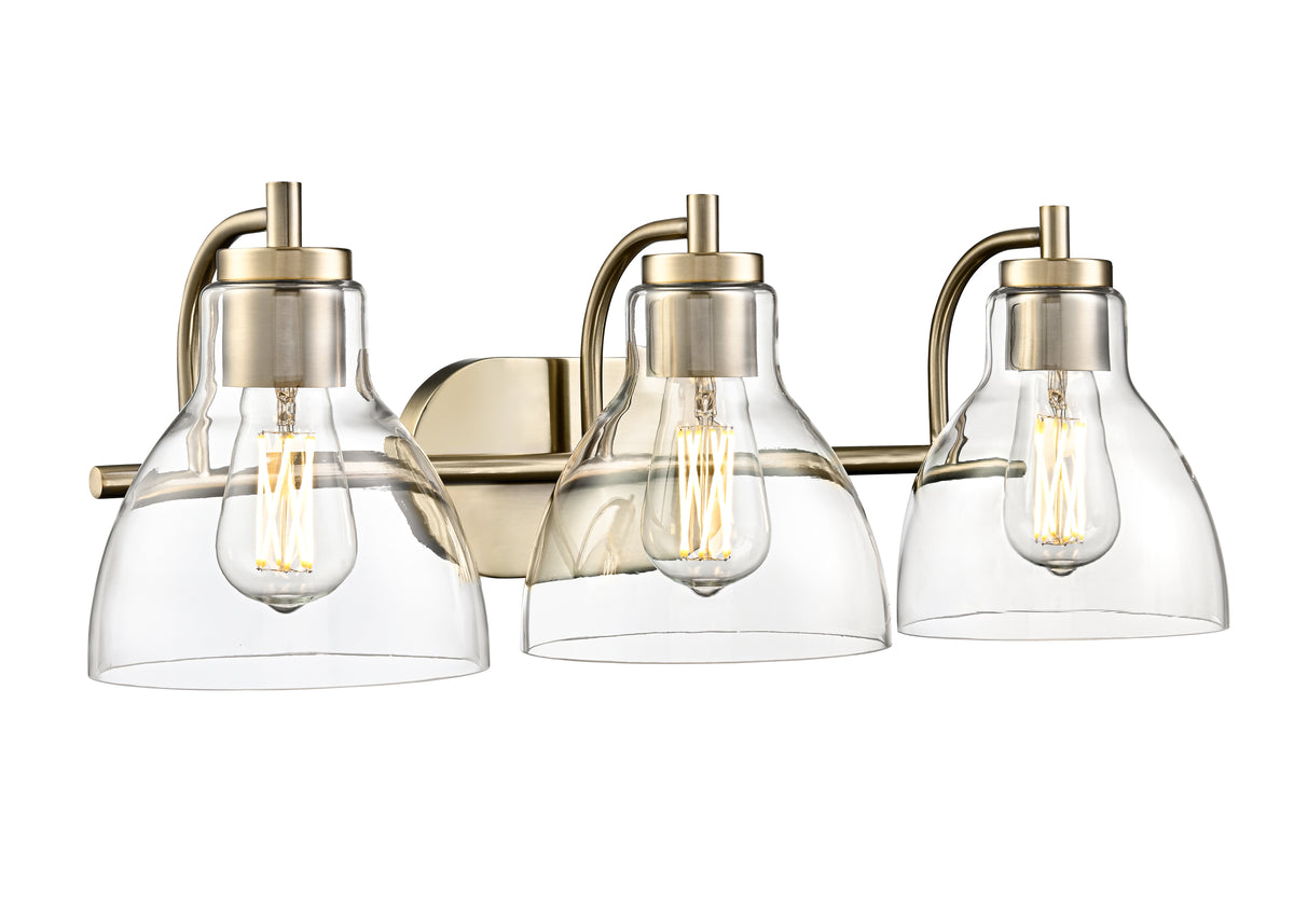 25.25'' Knightsdale Modern Gold 3 Light Bath Vanity