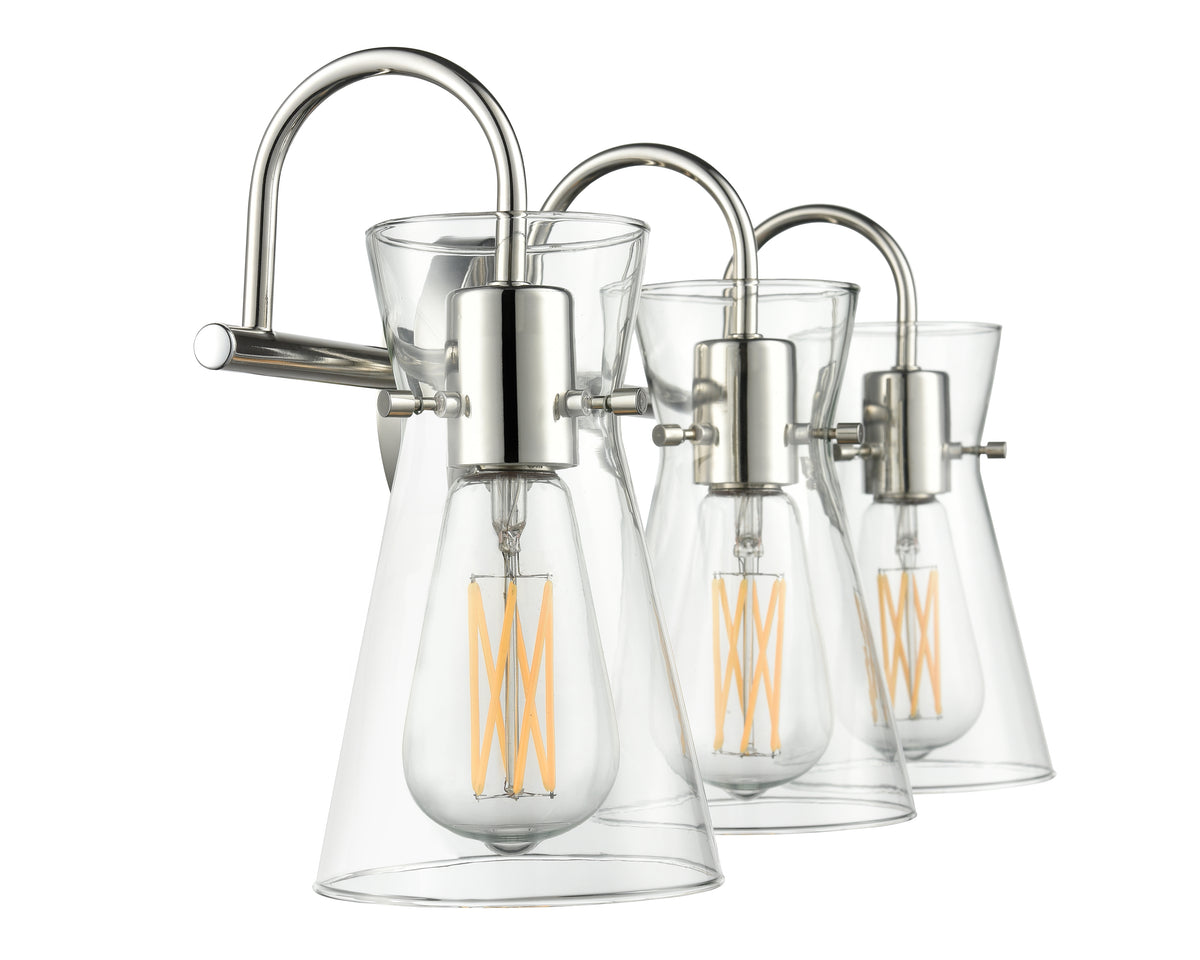 22'' Camellia Polished Nickel 3 Light Bath Vanity