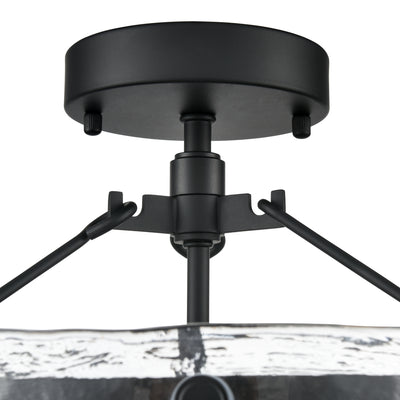 13'' Bennetti Matte BlackWater 2 Light Semi-Flush Mount