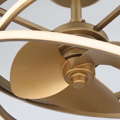 20 inch Cirro Fandelier Luxe Gold Ceiling Fan with LED Light Kit and Handheld Remote