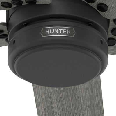 52 inch Burton Matte Black Damp Rated Ceiling Fan and Wall Control