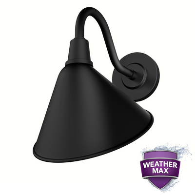 Cassius 10-inch 1-light Matte Black Outdoor Wall Light with Metal Shade