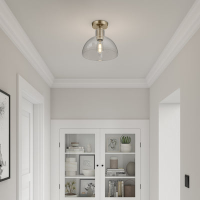 9'' Knightsdale Modern GoldClear 1 Light Semi-Flush Mount