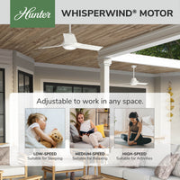44 inch Aeronaut  Wi-Fi ENERGY STAR® Matte White Damp Rated Ceiling Fan with LED Light Kit