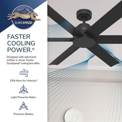 60 inch Kennicott ENERGY STAR® Luxe Gold Damp Rated Ceiling Fan and Handheld Remote