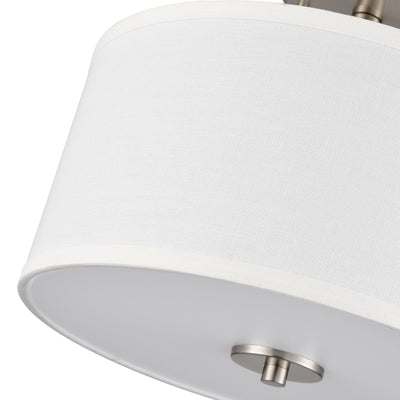 10.5'' Guyten Brushed NickelWhite 2 Light Semi-Flush Mount