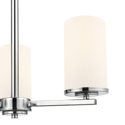 19-inch Verlana Chrome 3-Light Etched White Glass Chandelier