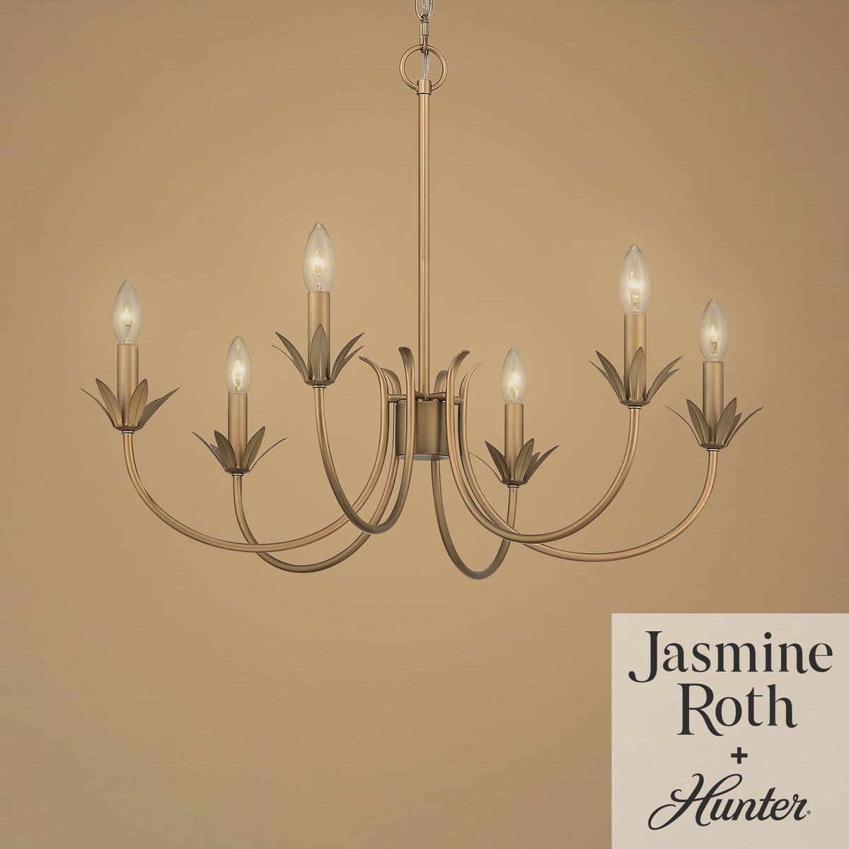 Junie Bud 28-inch 6-light Luxe Gold Chandelier