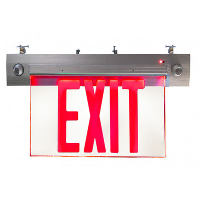 16.75-inch Red Exit and Emergency Combo Light