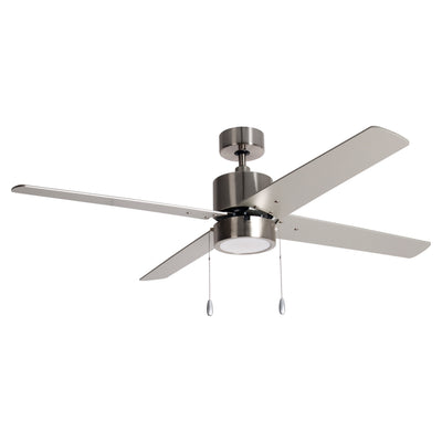 52 Inch Aldea IV AC Brushed Nickel 4-Blade Reversible Ceiling Fan