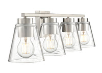 31-inch Strayhan Brushed Nickel 4-Light Clear Glass Bathroom Vanity Light