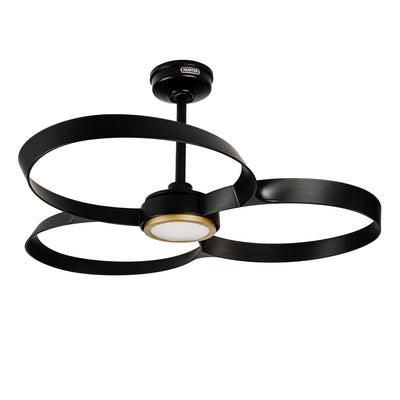 42 inch Zentech Wi-Fi ENERGY STAR® Matte Black Damp Rated Ceiling Fan with LED Light Kit and Handheld Remote