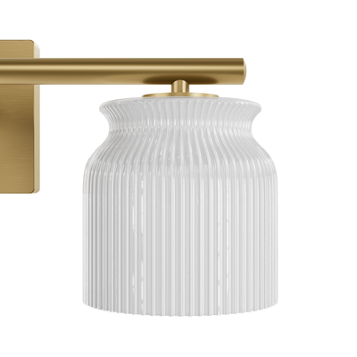 Harlowe 22-inch 3-light Luxe Gold Vanity Light with Cased White Glass