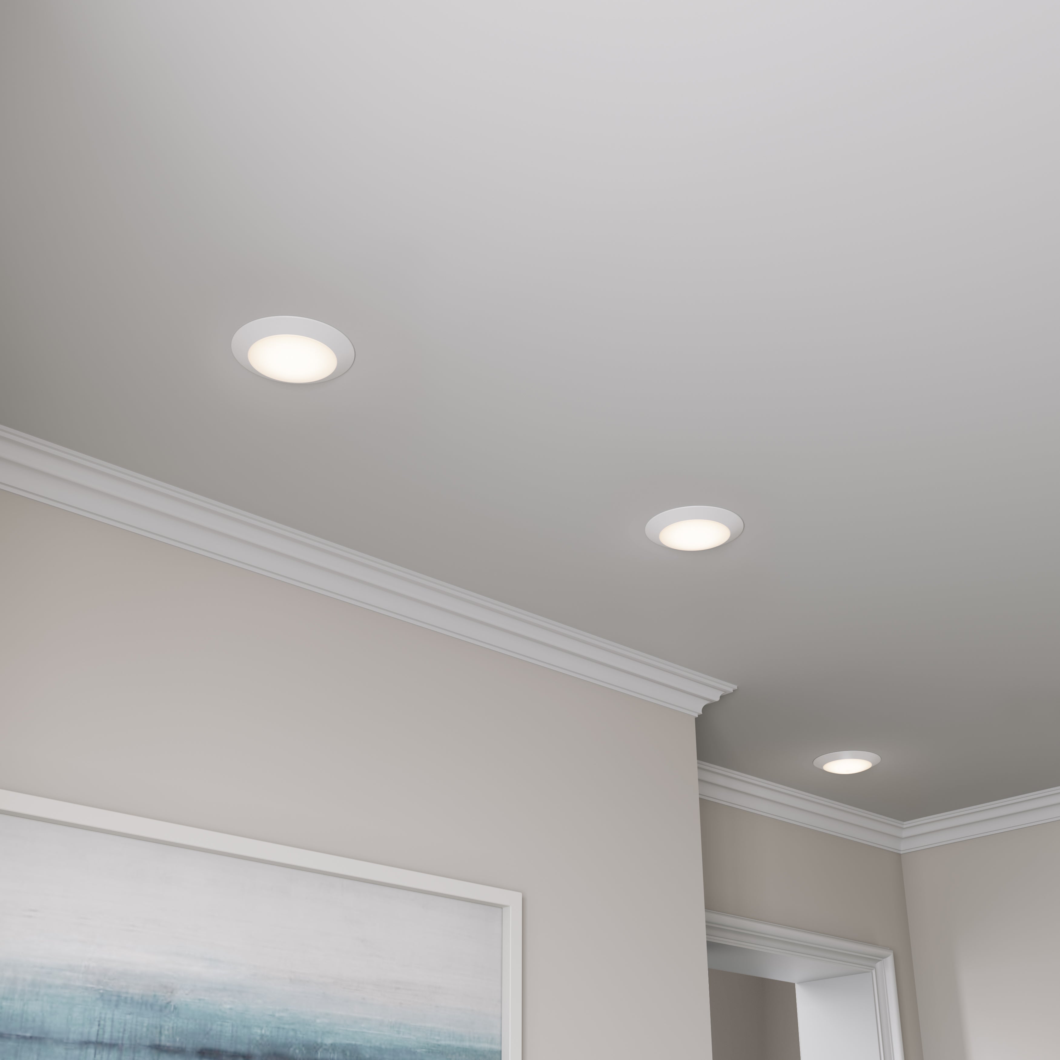 9-inch White Wall Light with 3000K Light