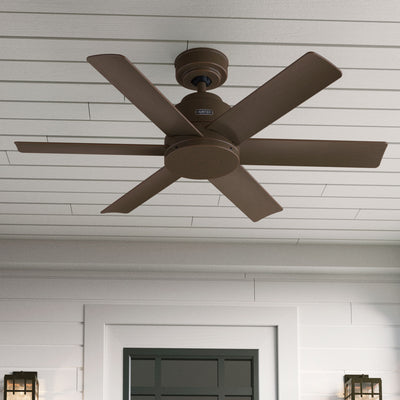 44 inch Kennicott Matte Bronze Damp Rated Ceiling Fan and Wall Control