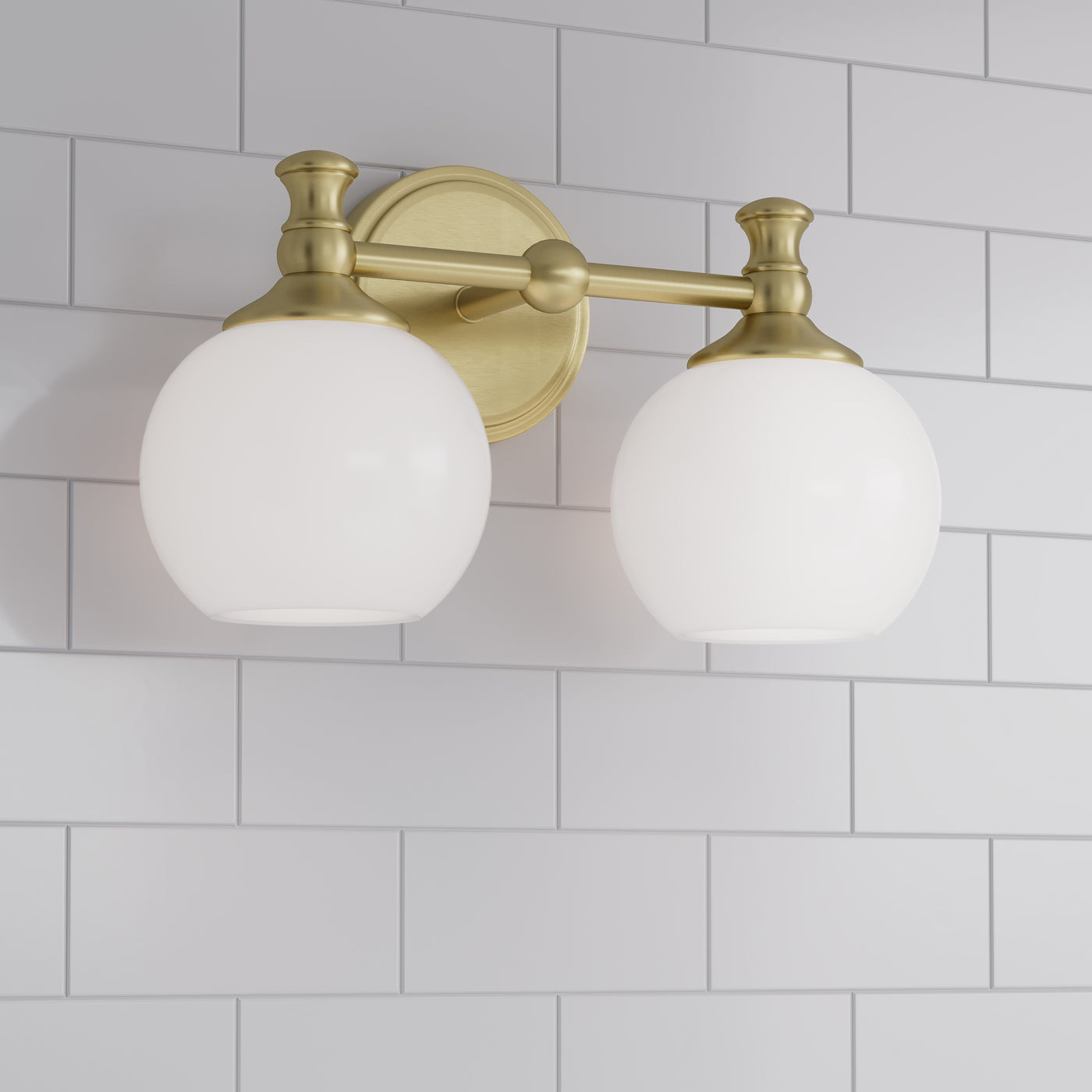 14.75'' Orlisse Vintage Brass 2 Light Bath Vanity