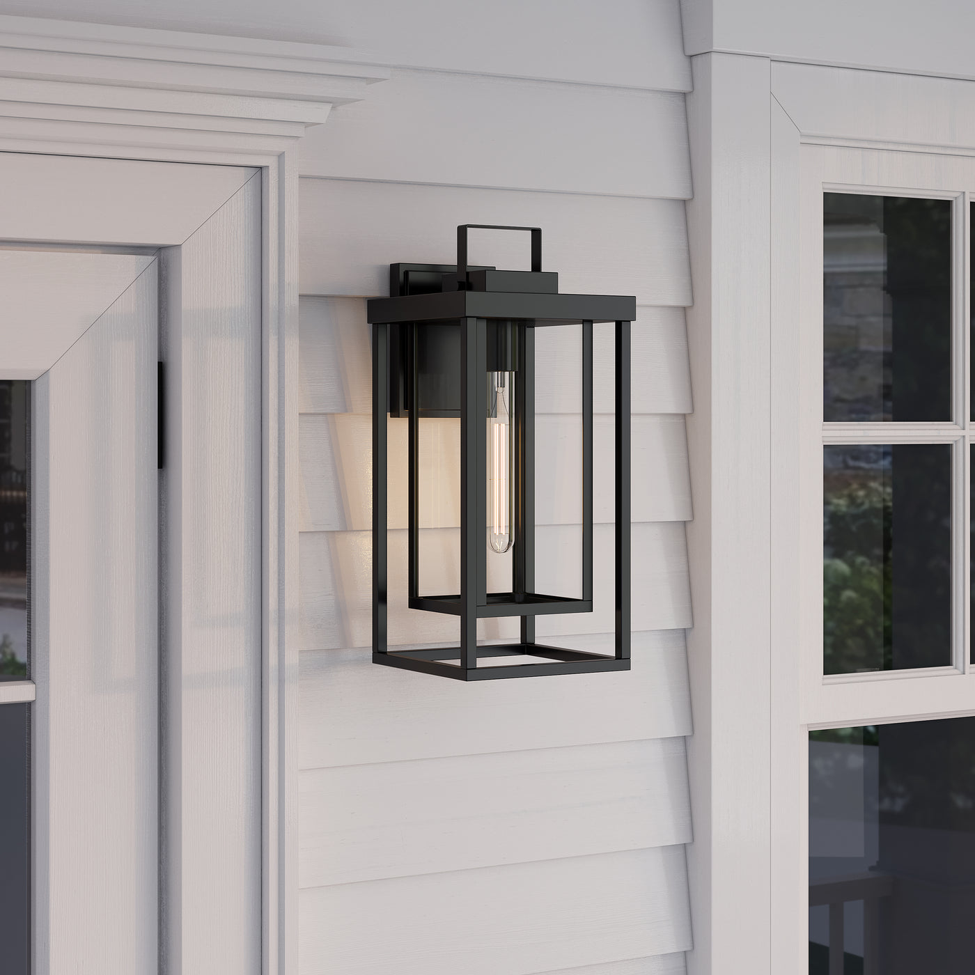 8'' McDonough Powder Coated Black 1 Light Lantern
