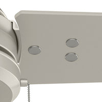 52 inch Cassius Matte Nickel Damp Rated Ceiling Fan and Pull Chain