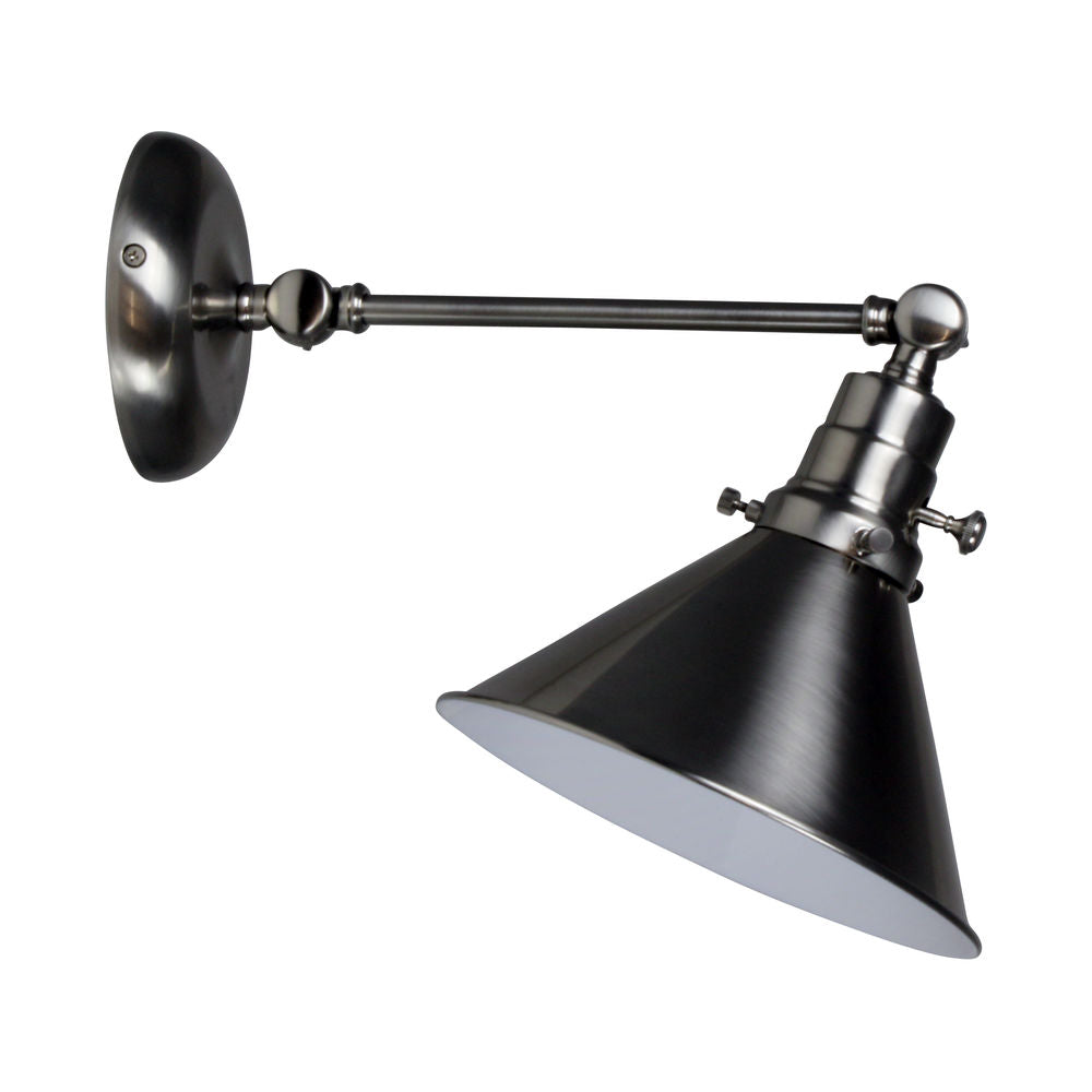 10-inch Otis Satin Nickel Direct Wire Wall Swing Lamp