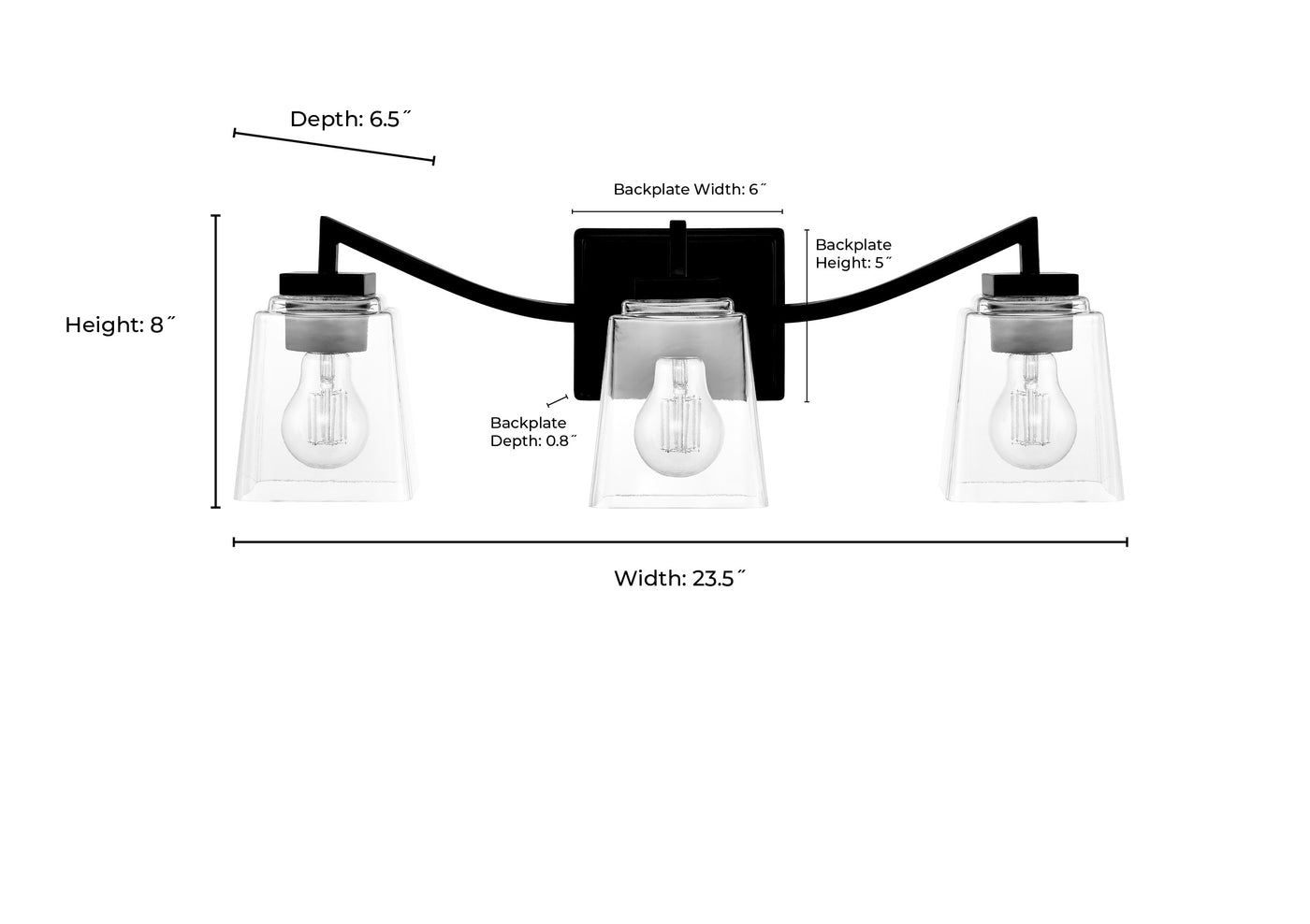 23.5'' Avenna Brushed Nickel 3 Light Bath Vanity