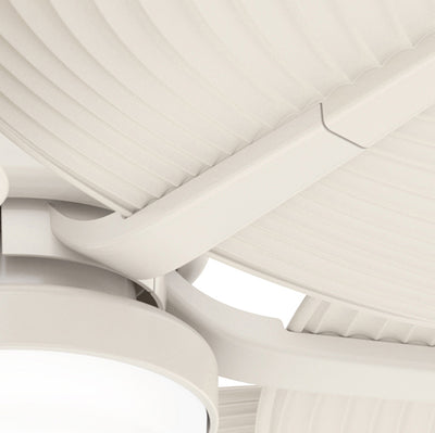 Casablanca 52 inch Coveview ENERGY STAR® Cream Damp Rated Ceiling Fan with LED Light Kit and Wall Control and Handheld Remote