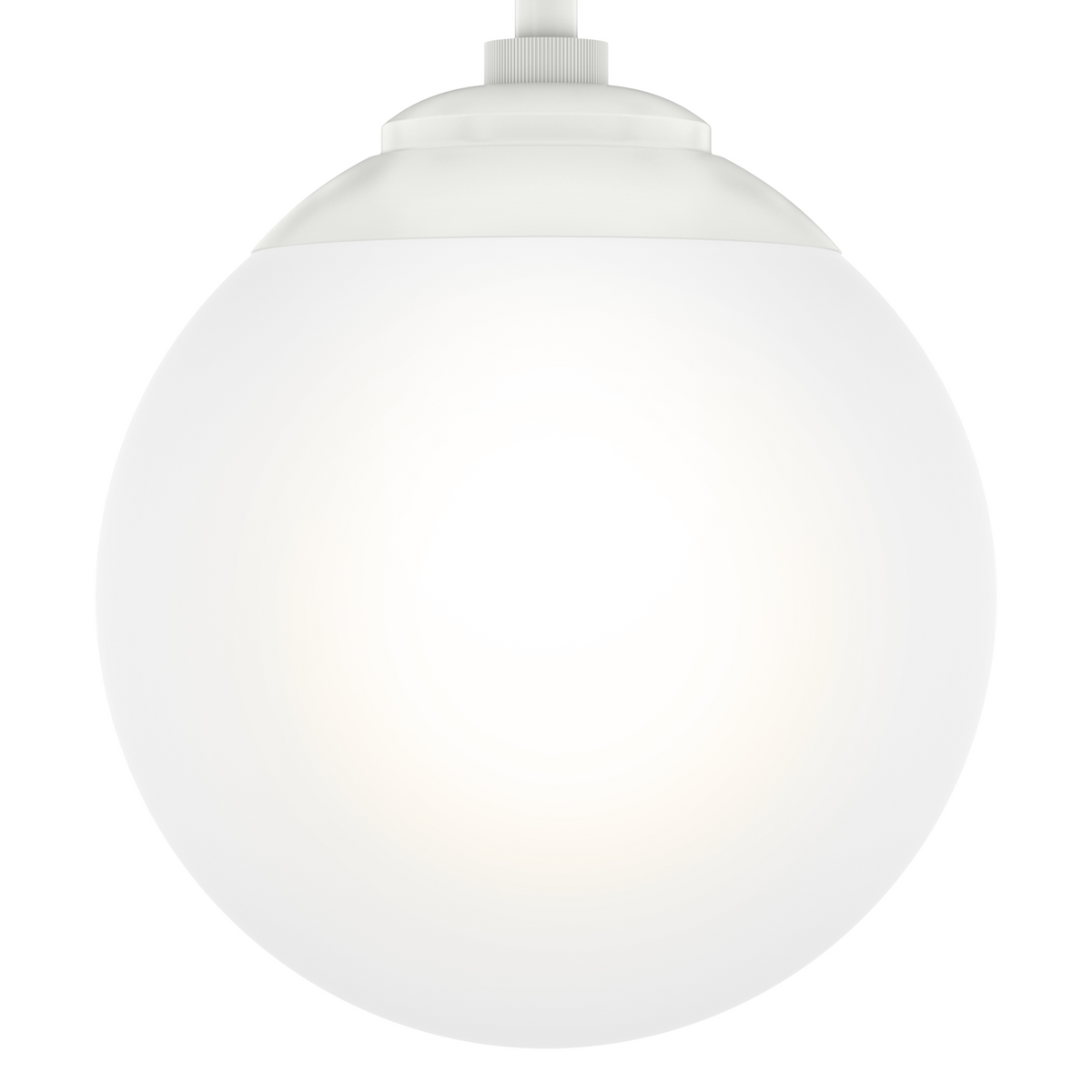 Hepburn 8-inch 1-light Matte White Semi-Flush Mount with Cased White Glass