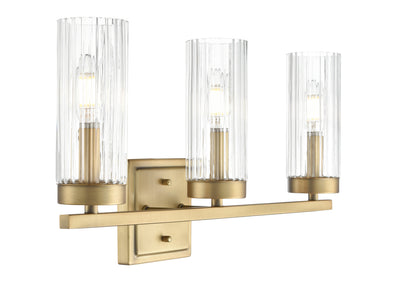 21'' Iversen Vintage Brass 3 Light Bath Vanity