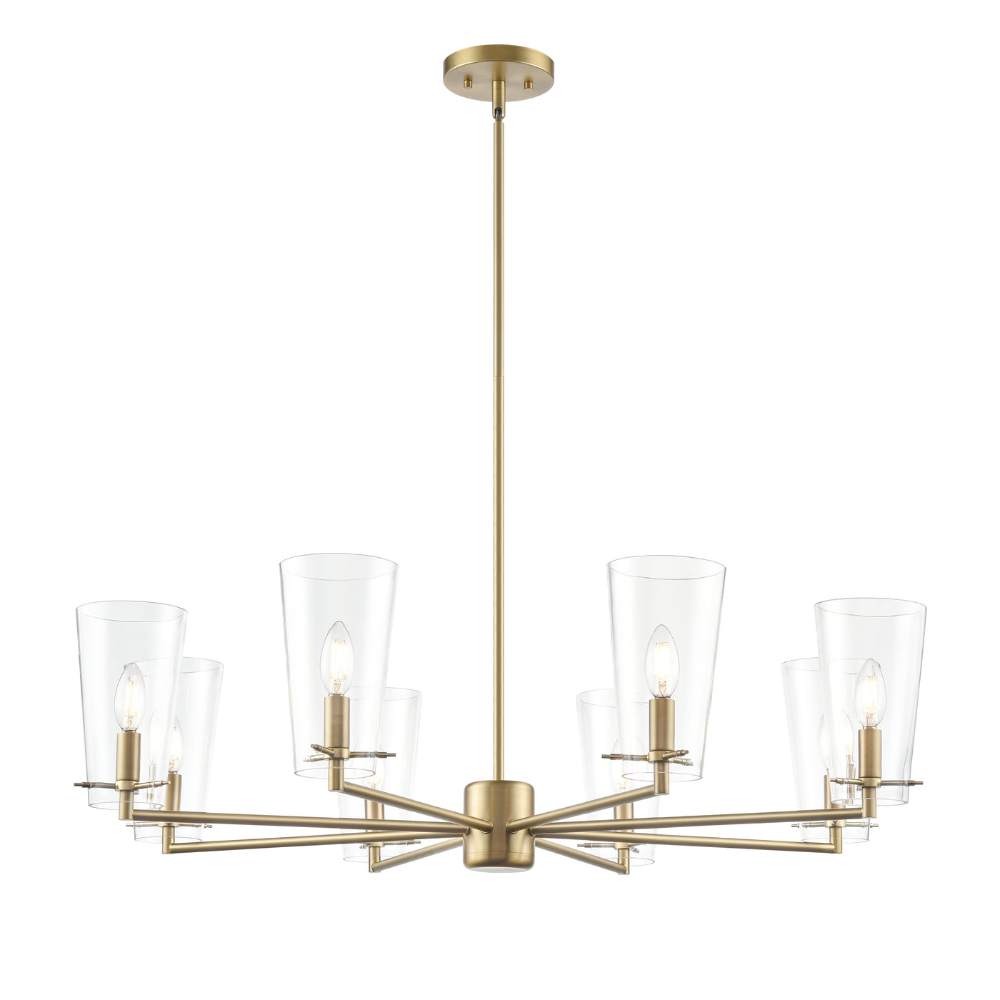 10.25'' Maccan Vintage Brass 8 Light Chandelier