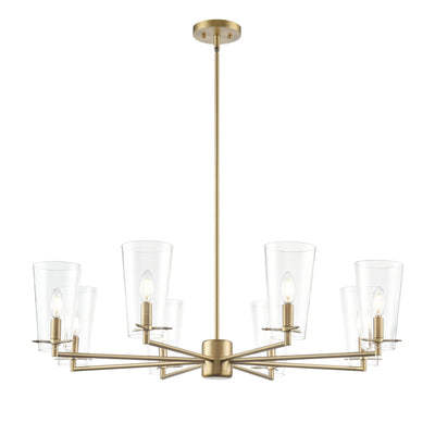 10.25'' Maccan Vintage Brass 8 Light Chandelier