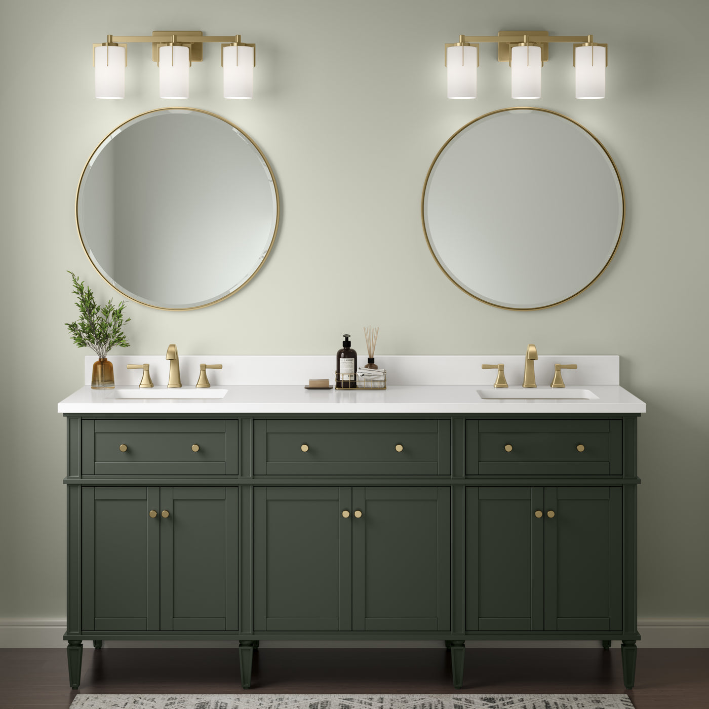 22'' Froselle Vintage Brass 3 Light Bath Vanity
