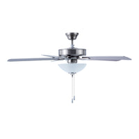 52 Inch Kintrel AC Brushed Nickel Indoor Ceiling Fan 5-Blade 2 Lights Reversible