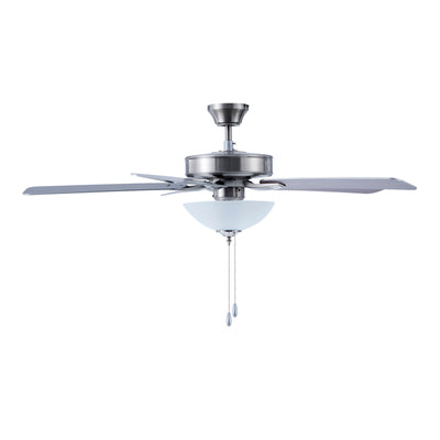 52 Inch Kintrel AC Brushed Nickel Indoor Ceiling Fan 5-Blade 2 Lights Reversible